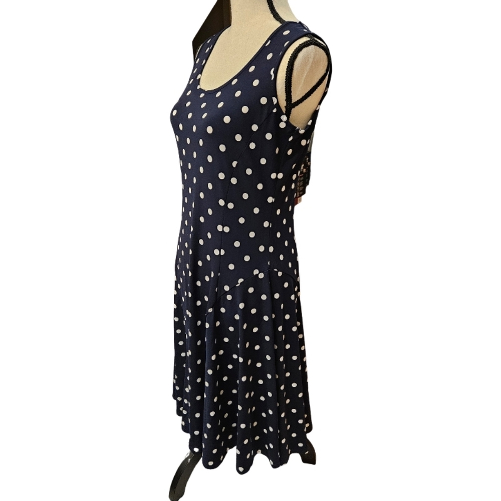 Susan Graver Polka Dot Sleeveless Dress - Picture 4 of 9